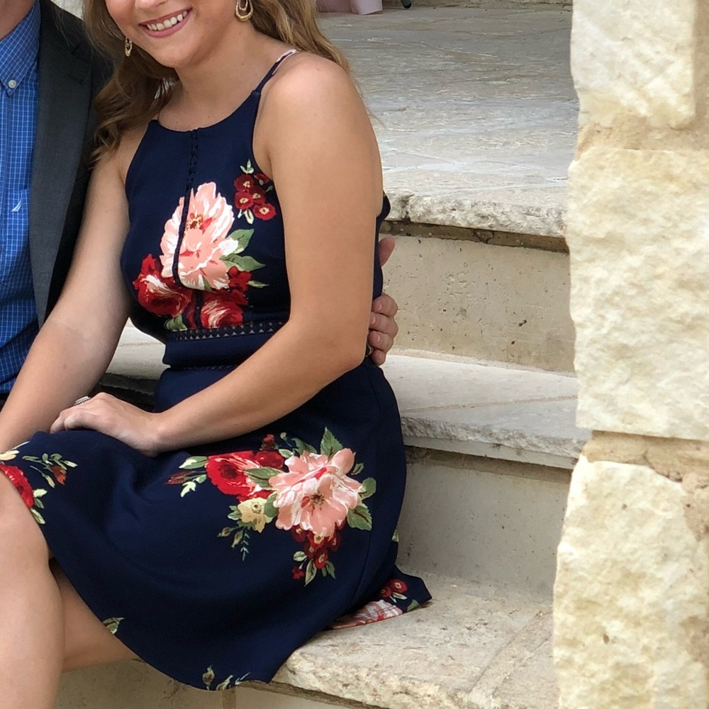 Navy Floral Bcx dress size 1